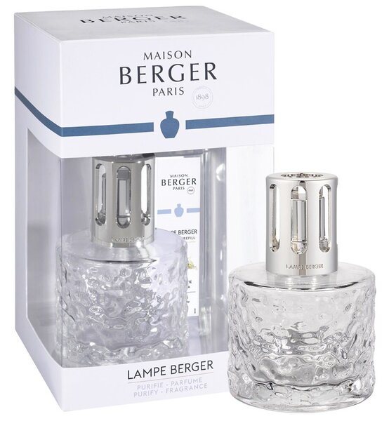 Set Maison Berger lampa catalitica Mirage Transparente cu parfum Pure White Tea