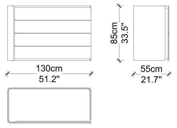 Comodă lemn masiv Sophia 130cm