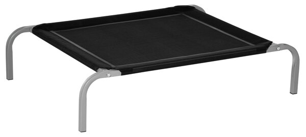 PawHut Pat de Câine Înălțat și Portabil cu Scaun Respirabil, Pat pentru Câini din Metal și Țesătură, 89x58x20 cm, Negru | Aosom Romania