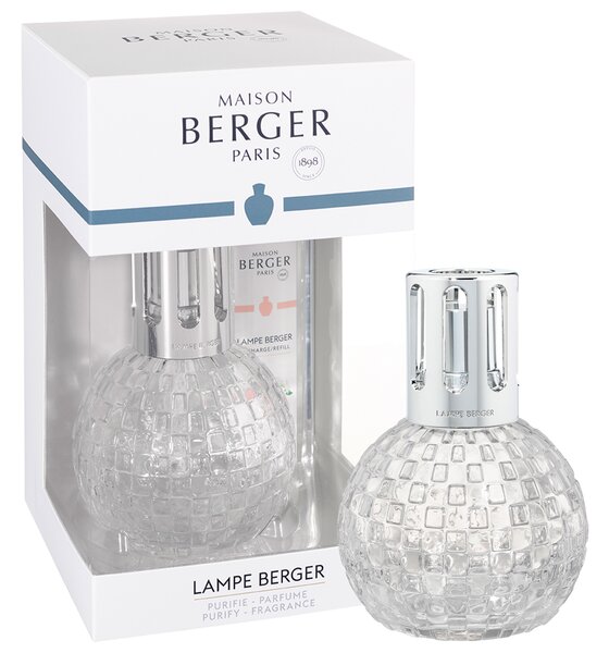 Set lampa catalitica cu parfum Maison Berger Disco Transparent cu parfum Liliflora 250ml