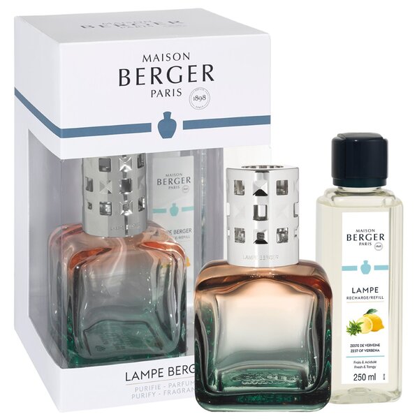 Set lampa catalitica cu parfum Maison Berger Glacon Green Peach cu parfum Zeste de Verveine 250ml