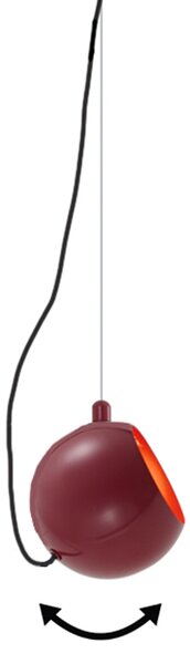 Design hanglamp rood voor railsysteem 1-fase - Slimline Sara