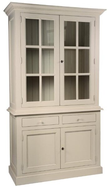 Bibliotecă lemn masiv Heritage 2 uși și 2 sertare, 129 × 48 × 222 cm