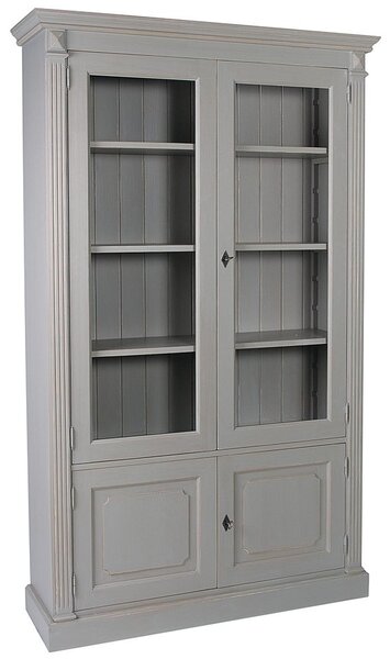 Bibliotecă lemn masiv Heritage 4 uși, 120 × 37 × 197 cm