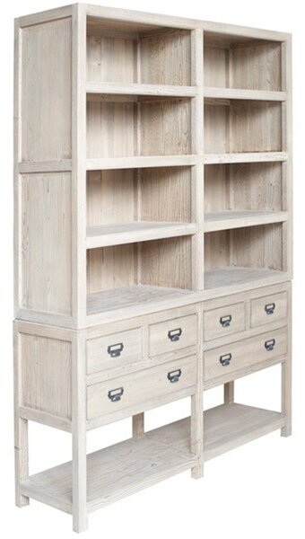Vitrină lemn masiv dublă Heritage Pin Masiv, 150 × 45 × 230 cm