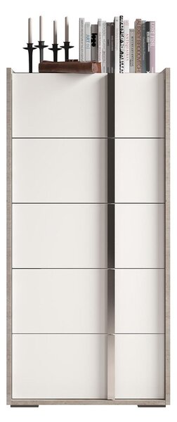 Comodă lemn masiv înaltă Concrete, 64 × 40 × 133 cm