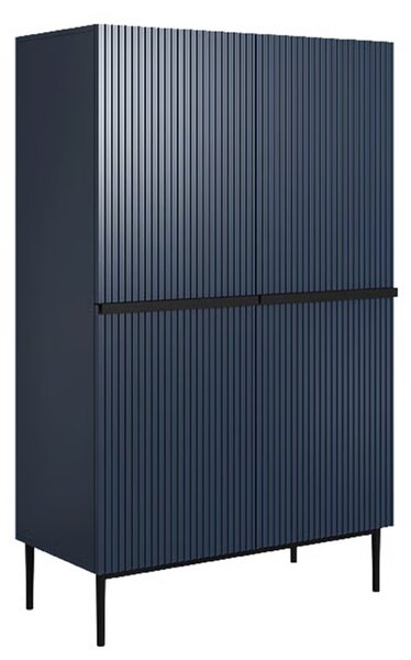 Comoda Nicole - MDF albastru marin / picioare negre