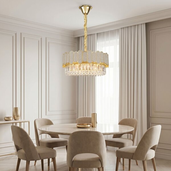 Lampă suspendată din cristal SWE107-CP 50cm GOLD