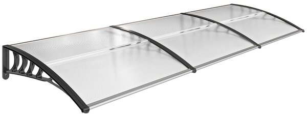 Outsunny Copertina pentru exterior, curbata cu suruburi si buloane incluse, copertina din policarbonat, PP si aluminiu, 295x90x23.5cm