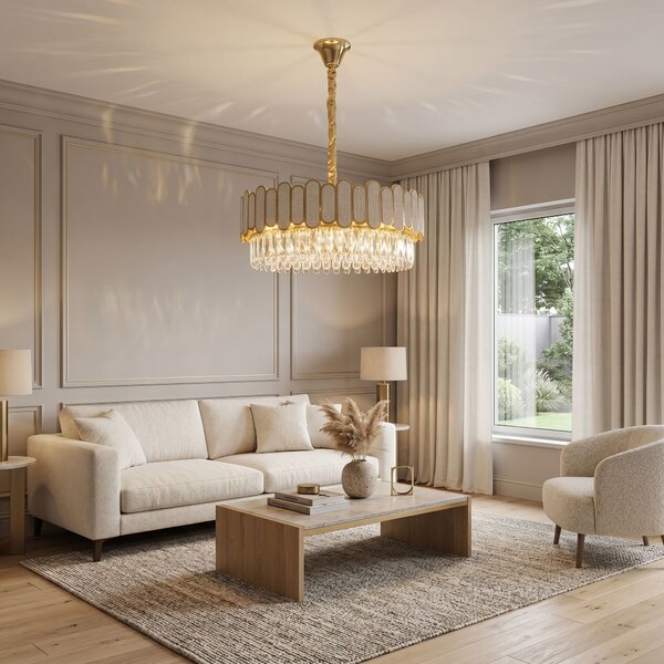Lampă suspendată din cristal SWE107-CP 50cm GOLD