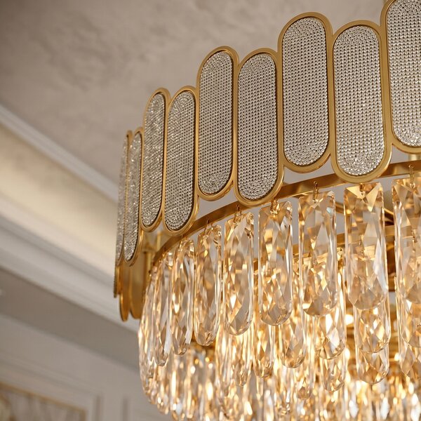 Lampă suspendată din cristal SWE107-CP 50cm GOLD