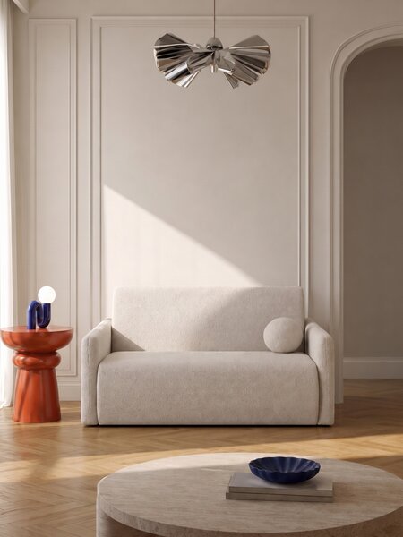 Canapea extensibilă Nido 3 locuri 140 cm cu ladă de depozitare - boucle bej deschis Quelle 03