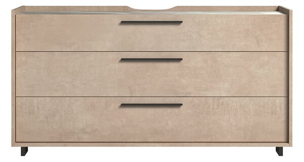Comodă lemn masiv Sable cu 3 sertare, 150 × 51 × 78 cm