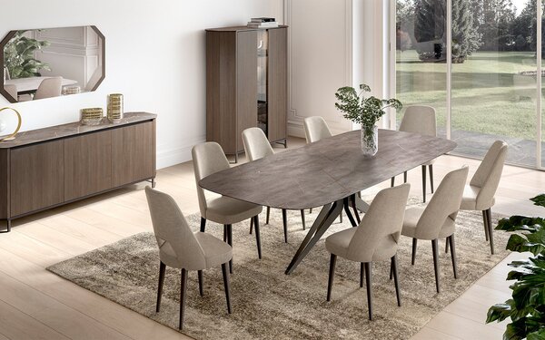 Scaun lemn masiv tapițat Eclat Sand, 50 × 56 × 94 cm