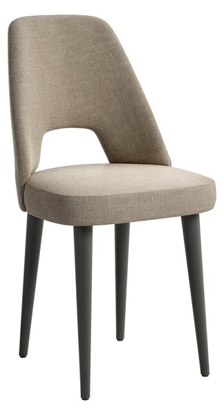 Scaun lemn masiv tapițat Eclat Sand, 50 × 56 × 94 cm