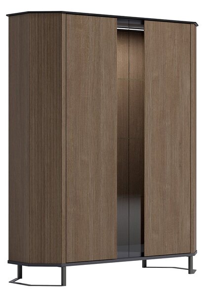 Dulap lemn masiv înalt Eclat cu 2 uși, 129 × 51 × 156 cm