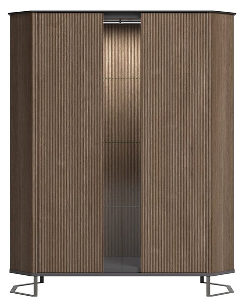 Dulap lemn masiv înalt Eclat cu 2 uși, 129 × 51 × 156 cm