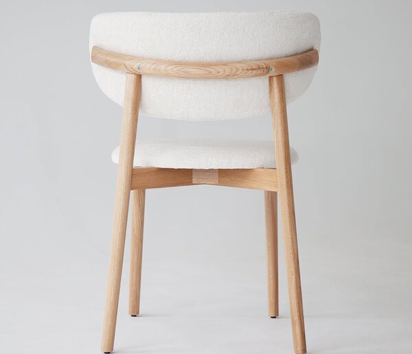Scaun lemn masiv gri Ming Tapițerie antracit, 56 × 50 × 74 cm