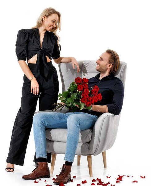 Fotoliu lemn masiv Sixty Matt Velvet 63, 85 × 90 × 103 cm