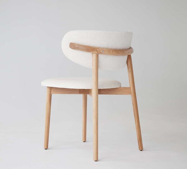 Scaun lemn masiv gri Ming Tapițerie antracit, 56 × 50 × 74 cm