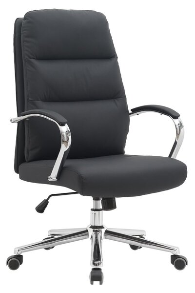 Scaun lemn masiv de birou negru/crom Ergo Professional