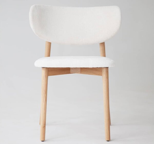 Scaun lemn masiv gri Ming Tapițerie antracit, 56 × 50 × 74 cm