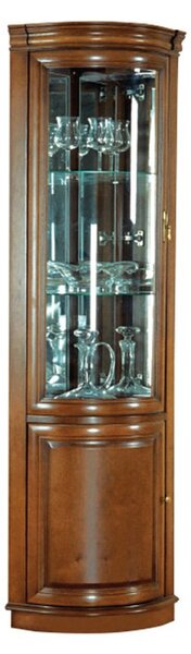 Vitrină lemn masiv nuc de colt Zefyra 212×40cm×45 cm