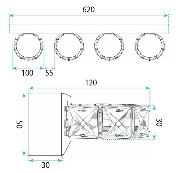 Lampa de perete LED APP1940-4W CHROME