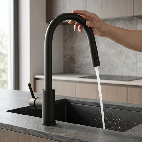 Baterie de bucătărie Rea Fresh Touch Black Matt