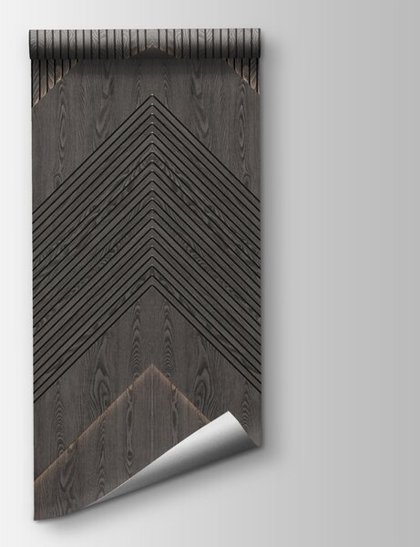 Fototapet Modele geometrice în lemn închis, Fototapet textură lemn, Fototapet populare, u98885 - Tapeko.ro