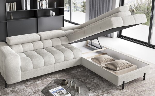 Colțar lemn masiv Ferry Extensibil Material Amore 01, 276 × 72 × 200 cm