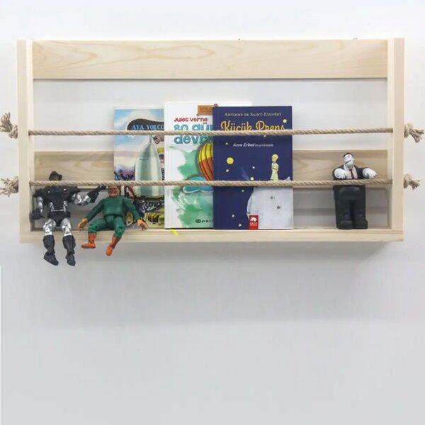 Raft de perete,biblioteca,seria wood,Homs, lemn natur,700032
