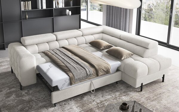 Colțar lemn masiv Ferry Extensibil Material Amore 01, 276 × 72 × 200 cm
