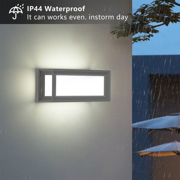 Brilagi - Aplica LED de exterior PARKER, 12W, 230V, 3000/4500/6000K, gri, IP44