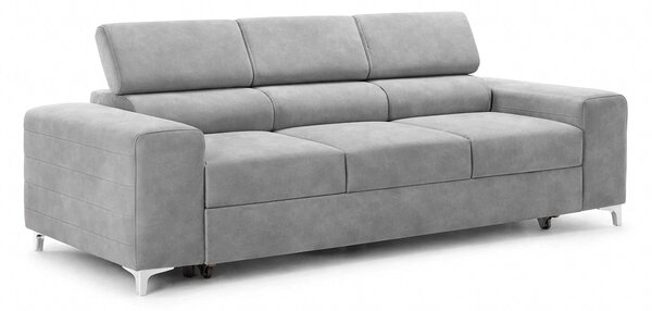 Canapea Extensibilă 3 locuri TIME , cu tetiere reglabile, cu suport lombar, 255x97x94 cm, Gri - Outlet