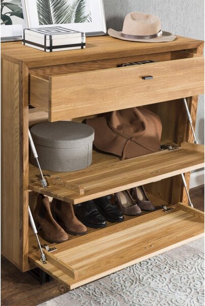 Comodă lemn masiv înaltă Sutton, 100 × 104 × 39 cm
