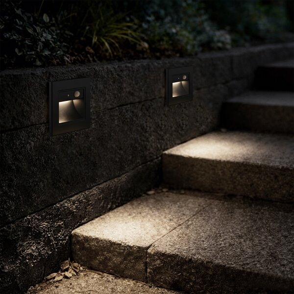 Brilagi - Aplica LED pentru scări cu senzor STEP LIGHT LED/1,5W/230V IP44 negru