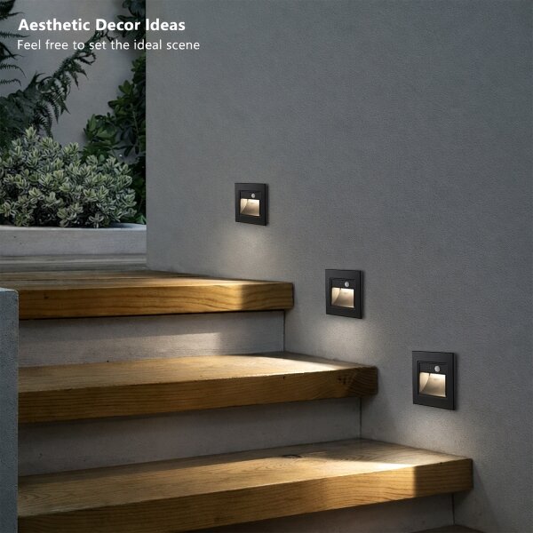 Brilagi - Aplica LED pentru scări cu senzor STEP LIGHT LED/1,5W/230V IP44 negru