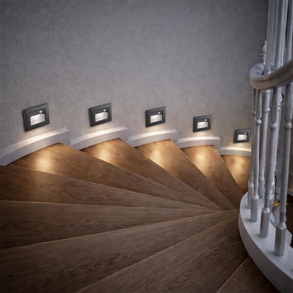 Brilagi - Aplica LED pentru scări cu senzor STEP LIGHT LED/1,5W/230V IP44 negru