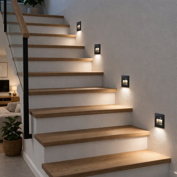 Brilagi - Aplica LED pentru scări cu senzor STEP LIGHT LED/1,5W/230V IP44 negru