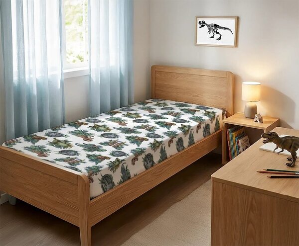 Cearșaf cu elastic cu motiv Jurassic World - 90 x 200 cm