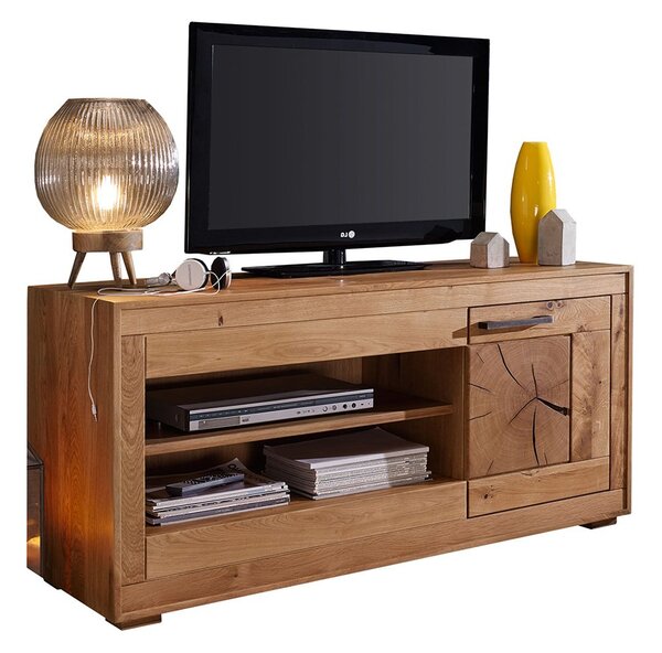 Comodă TV lemn masiv Rustic Home, 130 × 46 × 62,1 cm
