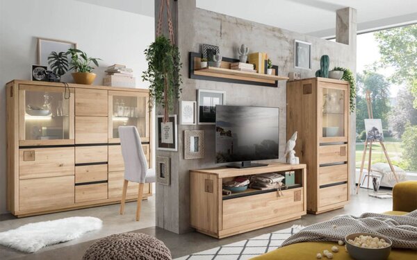 Comodă TV lemn masiv Urban Loft, 120 × 40 × 56 cm