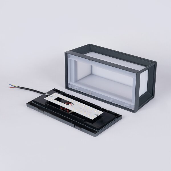 Brilagi - Aplică de perete LED PARKER/12W/230V 3000/4500/6000K antracit IP44