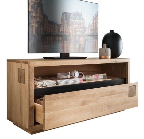 Comodă TV lemn masiv Urban Loft, 120 × 40 × 56 cm