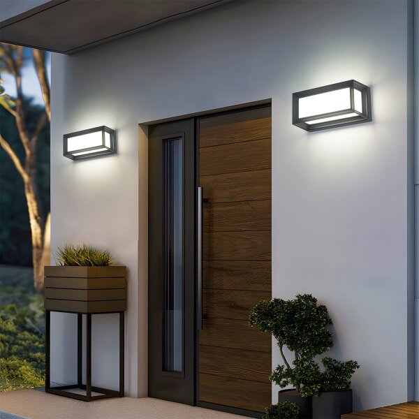 Brilagi - Aplică de perete LED PARKER/12W/230V 3000/4500/6000K antracit IP44
