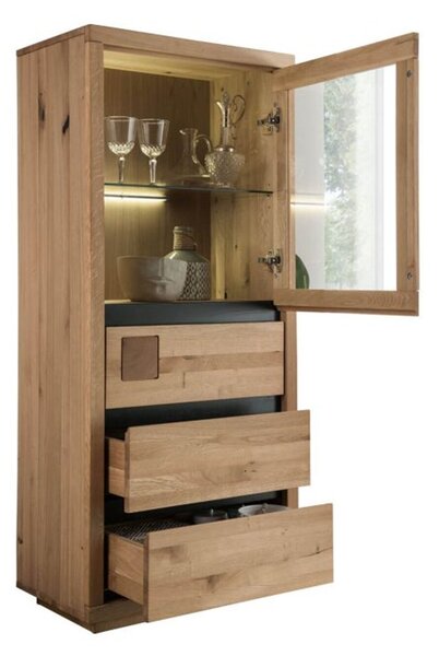 Vitrină lemn masiv Urban Loft, 65 × 40 × 148 cm