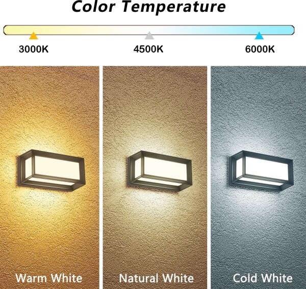 Brilagi - Aplică de perete LED PARKER/12W/230V 3000/4500/6000K antracit IP44