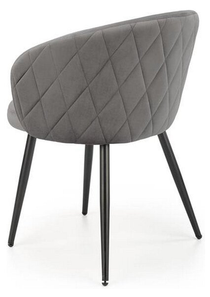 Scaun K430, gri, stofa/metal, 61x54x77 cm