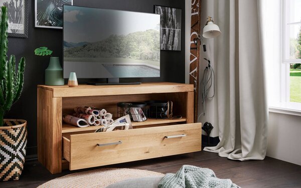 Comodă TV lemn masiv Toscana, 118 × 56 × 40 cm